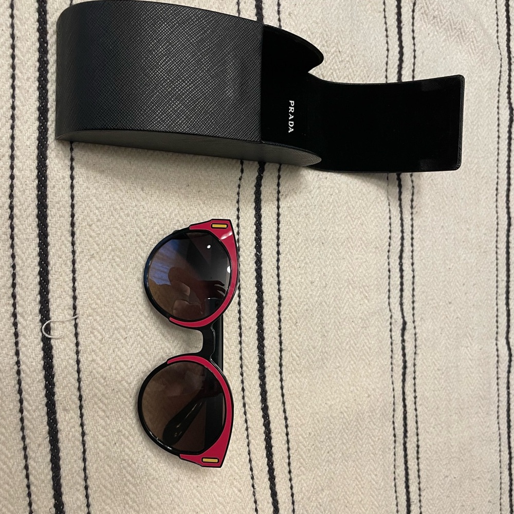 Prada Red and Black Sunglasses